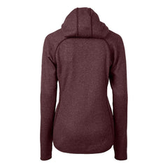 Washington Commanders Cutter & Buck Women's Helmet Logo Mainsail Sweater-Knit Full-Zip Hoodie Burgundy