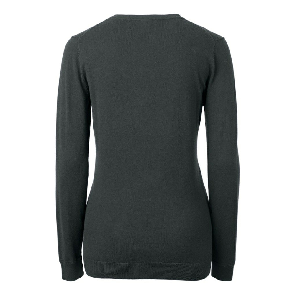 New Orleans Saints Cutter & Buck Women's Helmet Logo Lakemont Tri-Blend V-Neck Pullover Sweater Charcoal