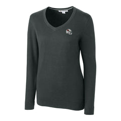 Arizona Cardinals Cutter & Buck Women's Helmet Logo Lakemont Tri-Blend V-Neck Pullover Sweater Charcoal