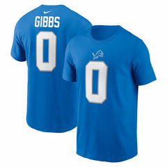 Nike Jahmyr Gibbs Detroit Lions Name & Number T-Shirt Blue