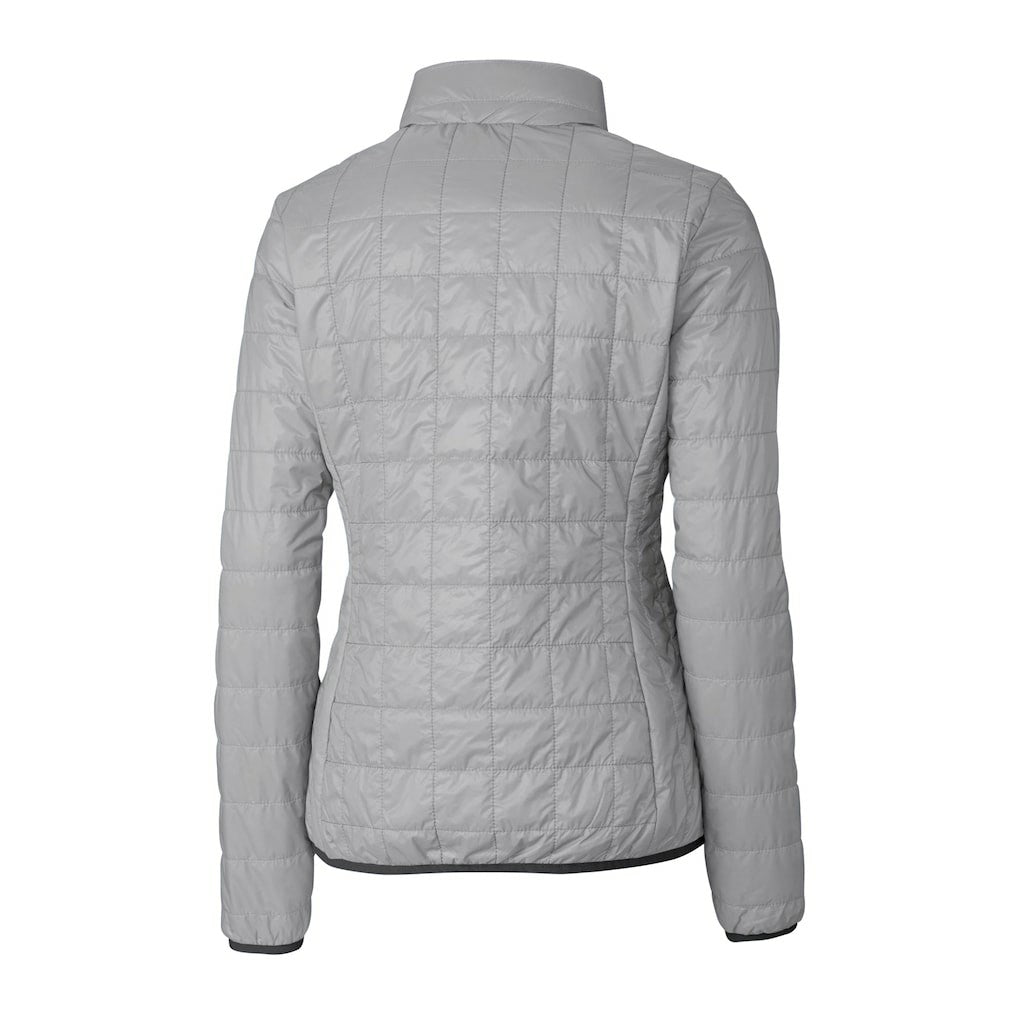Pittsburgh Steelers Cutter & Buck Women's Helmet Logo Rainier PrimaLoft Eco Insulated Full-Zip Puffer Jacket Gray