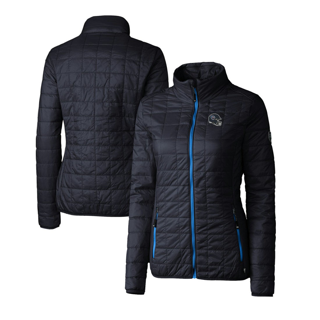 Tennessee Titans Cutter & Buck Women's Helmet Logo Rainier PrimaLoft Eco Insulated Full-Zip Puffer Jacket Navy