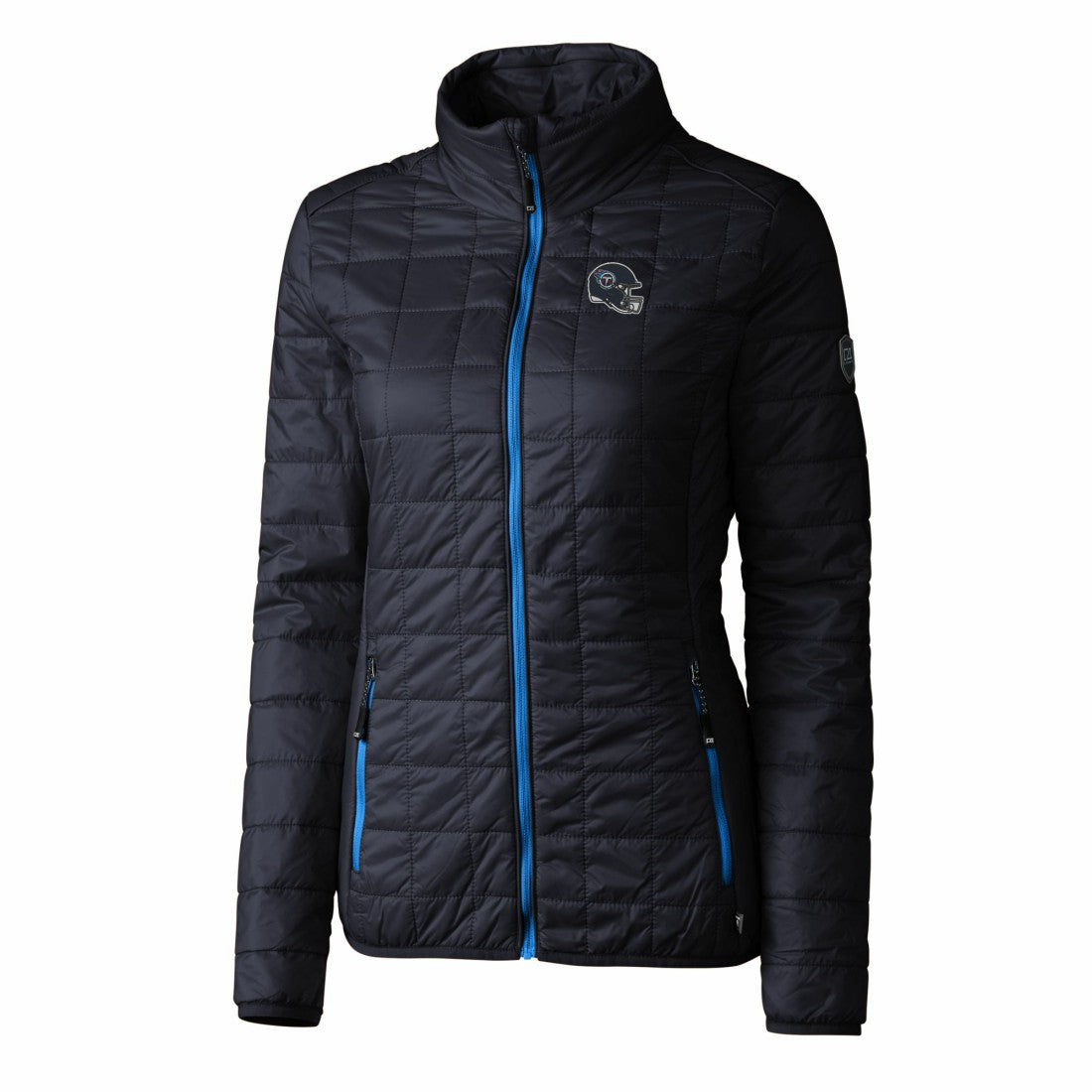 Tennessee Titans Cutter & Buck Women's Helmet Logo Rainier PrimaLoft Eco Insulated Full-Zip Puffer Jacket Navy