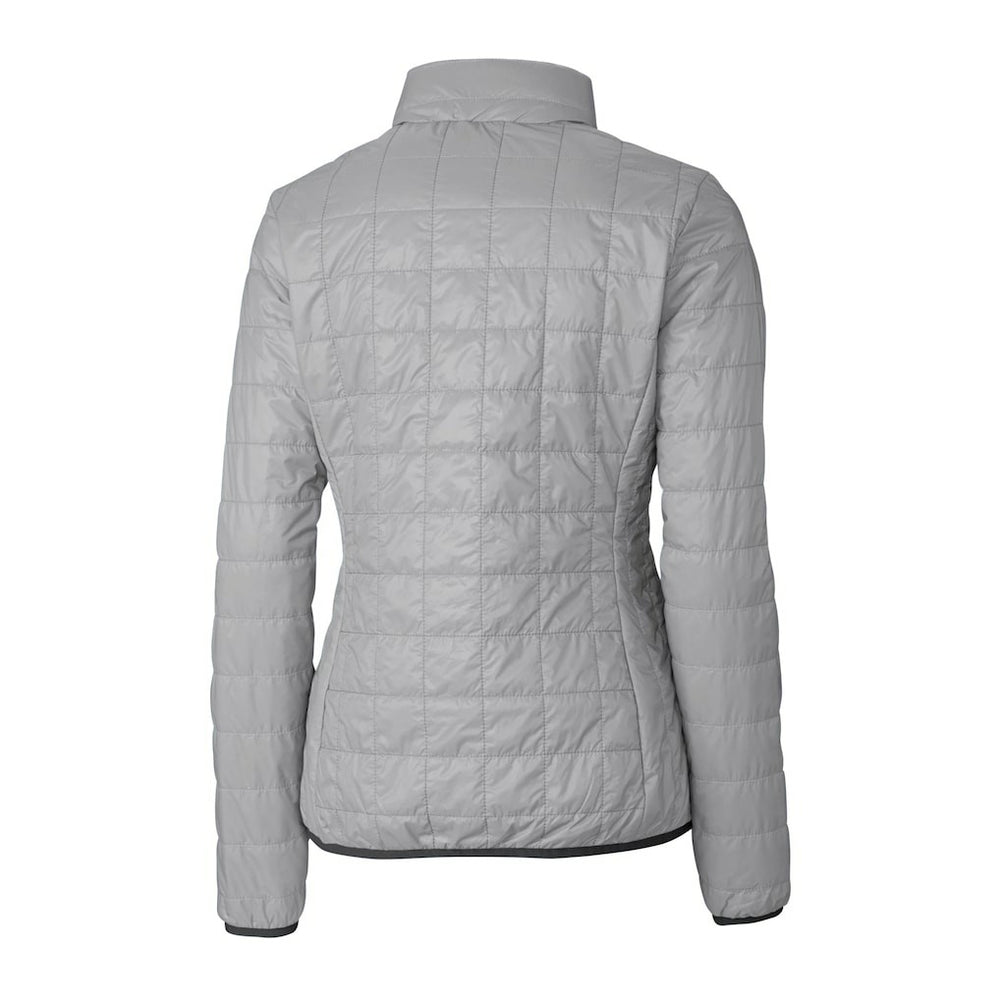 Baltimore Ravens Cutter & Buck Women's Helmet Logo Rainier PrimaLoft Eco Insulated Full-Zip Puffer Jacket Gray