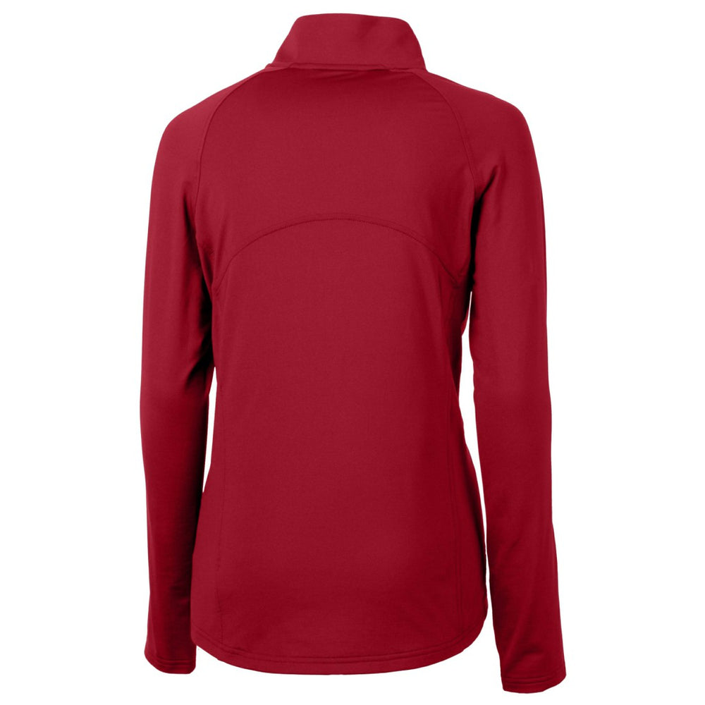 Houston Texans Cutter & Buck Women's Helmet Logo Adapt Eco Knit Stretch Recycled Half-Zip Pullover Top Red