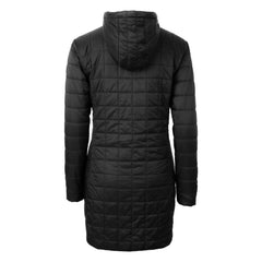 Pittsburgh Steelers Cutter & Buck Women's Helmet Logo Rainier Primaloft Eco Insulated Hooded Long Coat Black