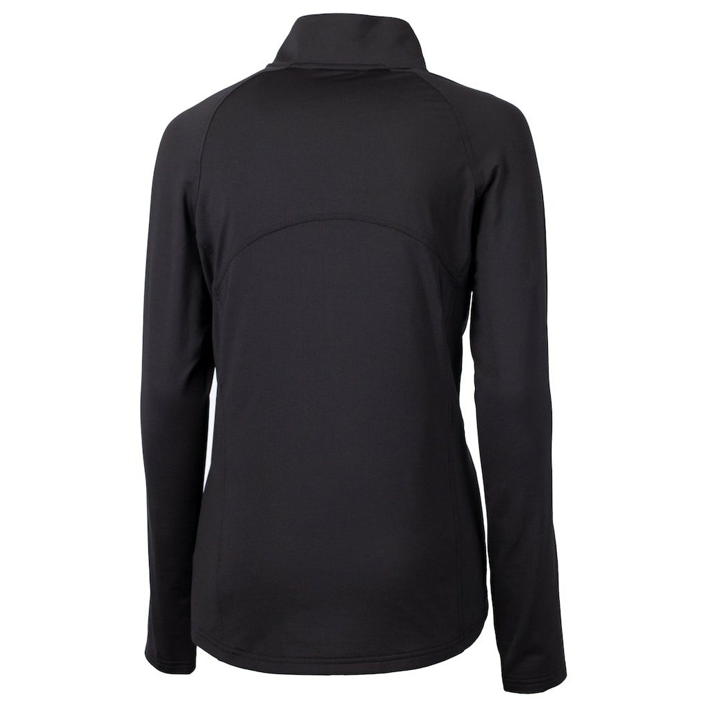 Washington Commanders Cutter & Buck Women's Helmet Logo Adapt Eco Knit Stretch Recycled Half-Zip Pullover Top Black
