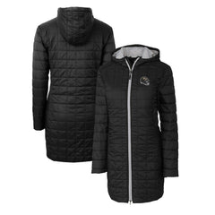 Baltimore Ravens Cutter & Buck Women's Helmet Logo Rainier Primaloft Eco Insulated Hooded Long Coat Black