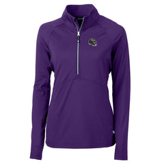 Baltimore Ravens Cutter & Buck Women's Helmet Logo Adapt Eco Knit Stretch Recycled Half-Zip Pullover Top Purple