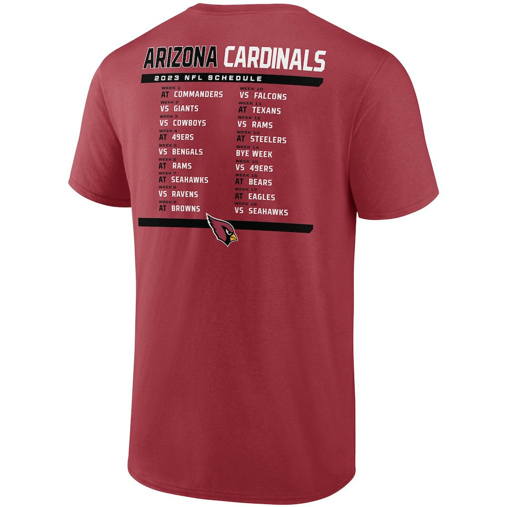 Fanatics Arizona Cardinals Two-Pack 2023 Schedule T-Shirt Combo Set Cardinal/White