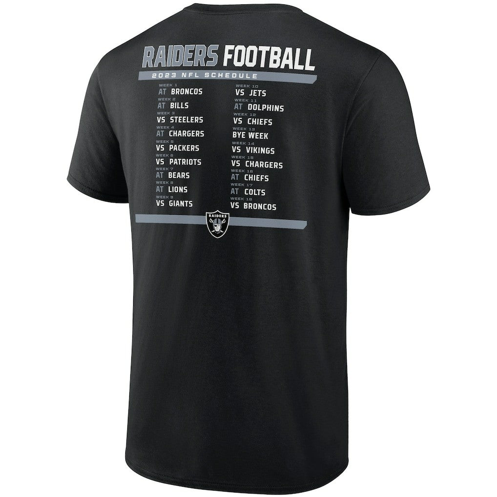 Fanatics Las Vegas Raiders Two-Pack 2023 Schedule T-Shirt Combo Set Black/White
