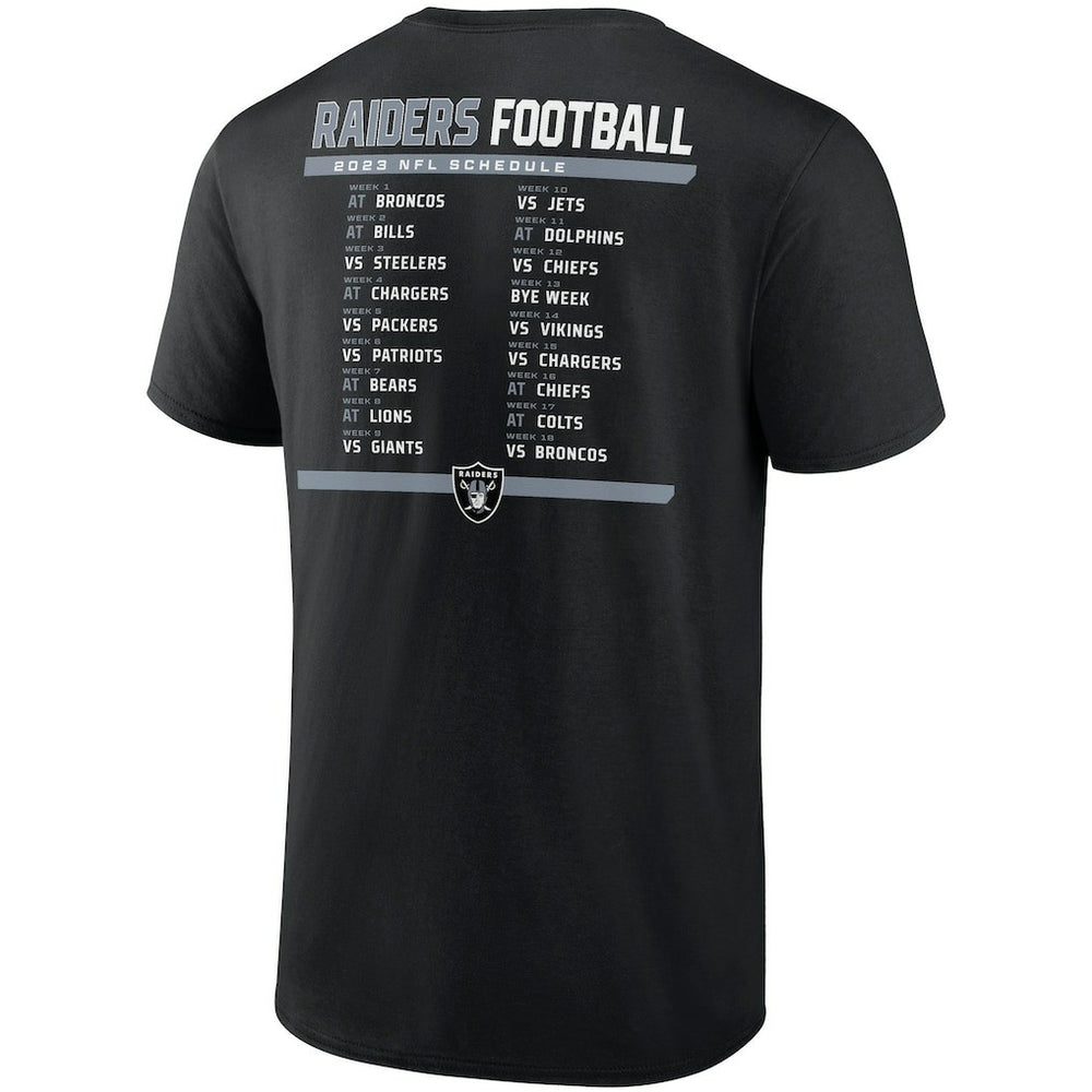 Fanatics Las Vegas Raiders Two-Pack 2023 Schedule T-Shirt Combo Set Black/White