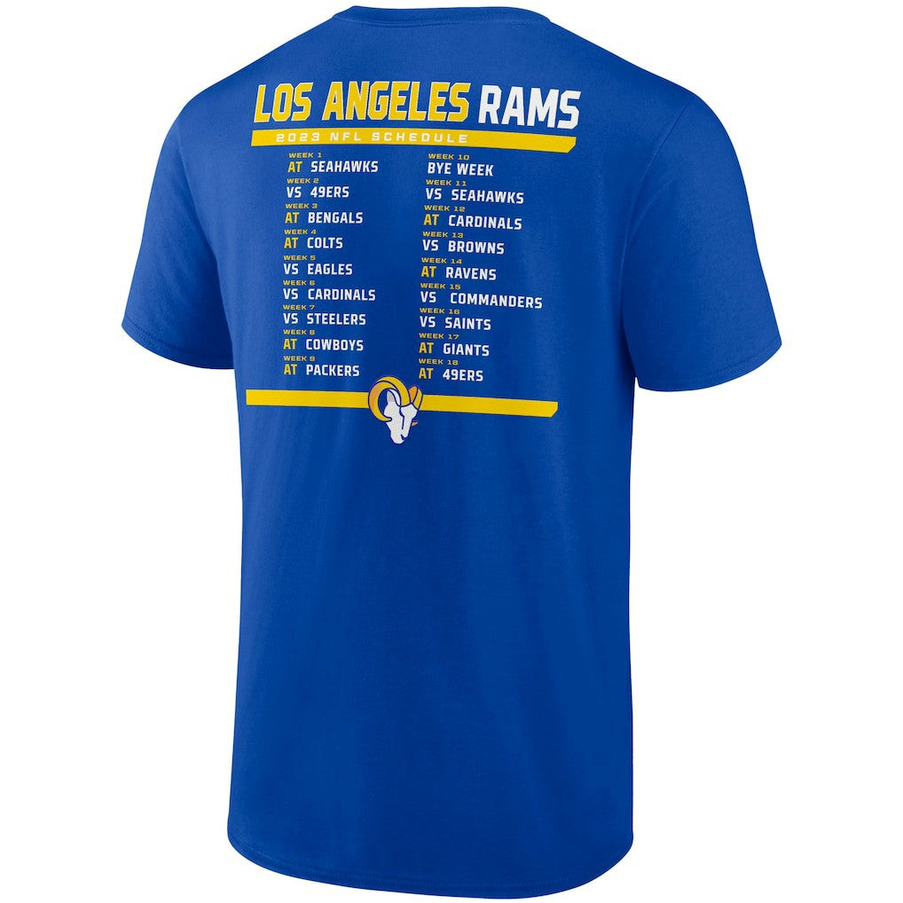 Fanatics Los Angeles Rams Two-Pack 2023 Schedule T-Shirt Combo Set Royal/White