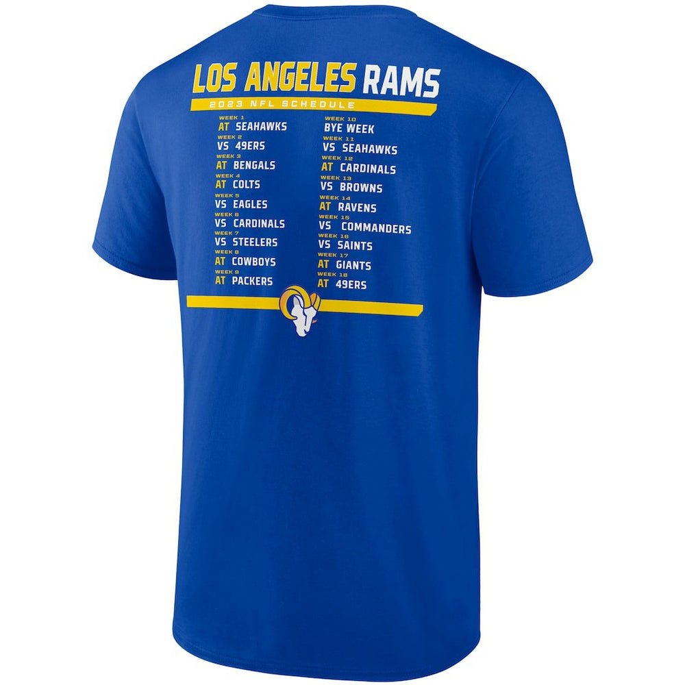 Fanatics Los Angeles Rams Two-Pack 2023 Schedule T-Shirt Combo Set Royal/White