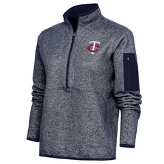 Minnesota Twins Antigua Women's Fortune Quarter-Zip Pullover Jacket - Heather Navy - MLB on Sale