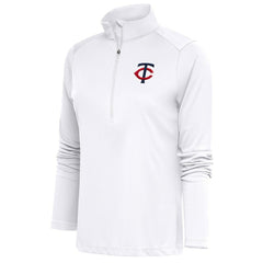 Minnesota Twins Antigua Women's Tribute Half-Zip Pullover Top - White - MLB Lifestyle