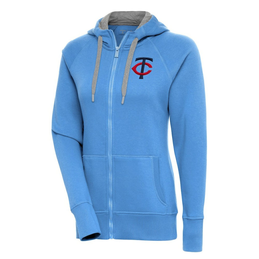 Minnesota Twins Antigua Women's Victory Full-Zip Hoodie - Light Blue - MLB Lifestyle