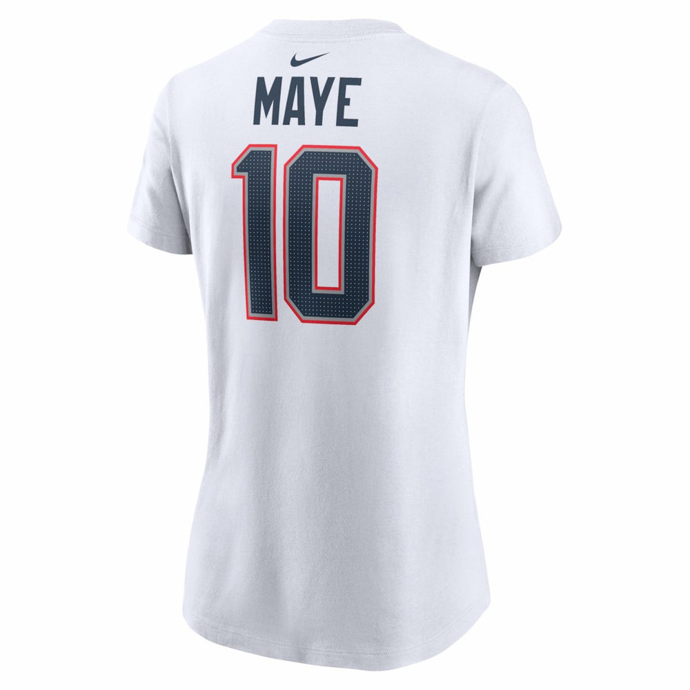Nike Drake Maye New England Patriots Women's Player Name & Number T-Shirt White