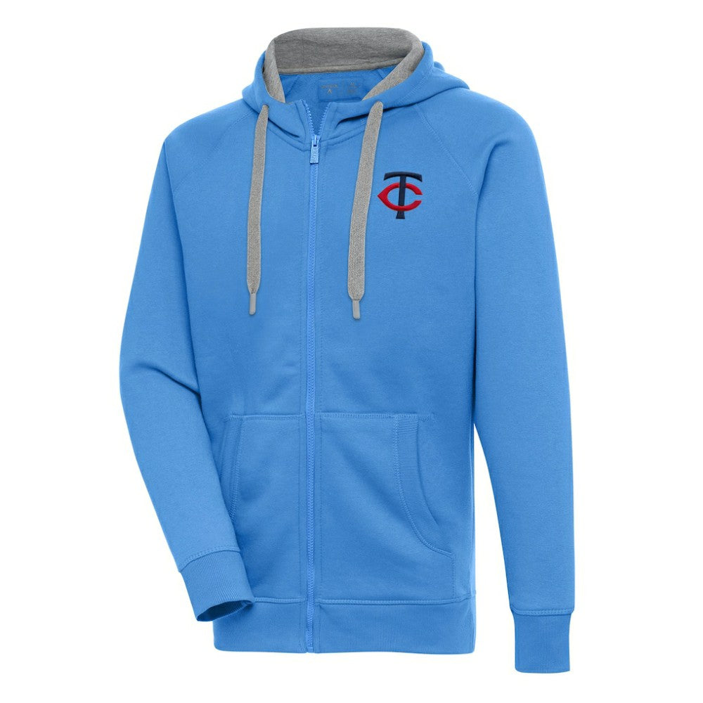 Minnesota Twins Antigua Victory Full-Zip Hoodie - Light Blue - MLB Discount