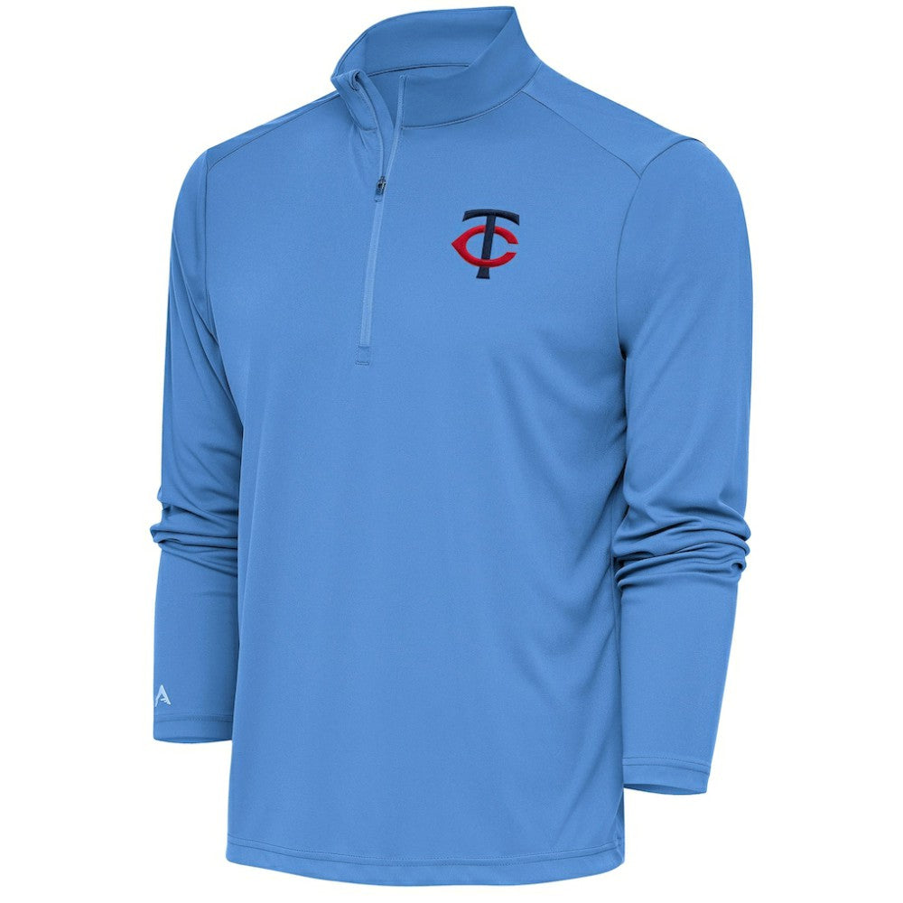 Minnesota Twins Antigua Tribute Quarter-Zip Pullover Top - Light Blue - MLB on Sale