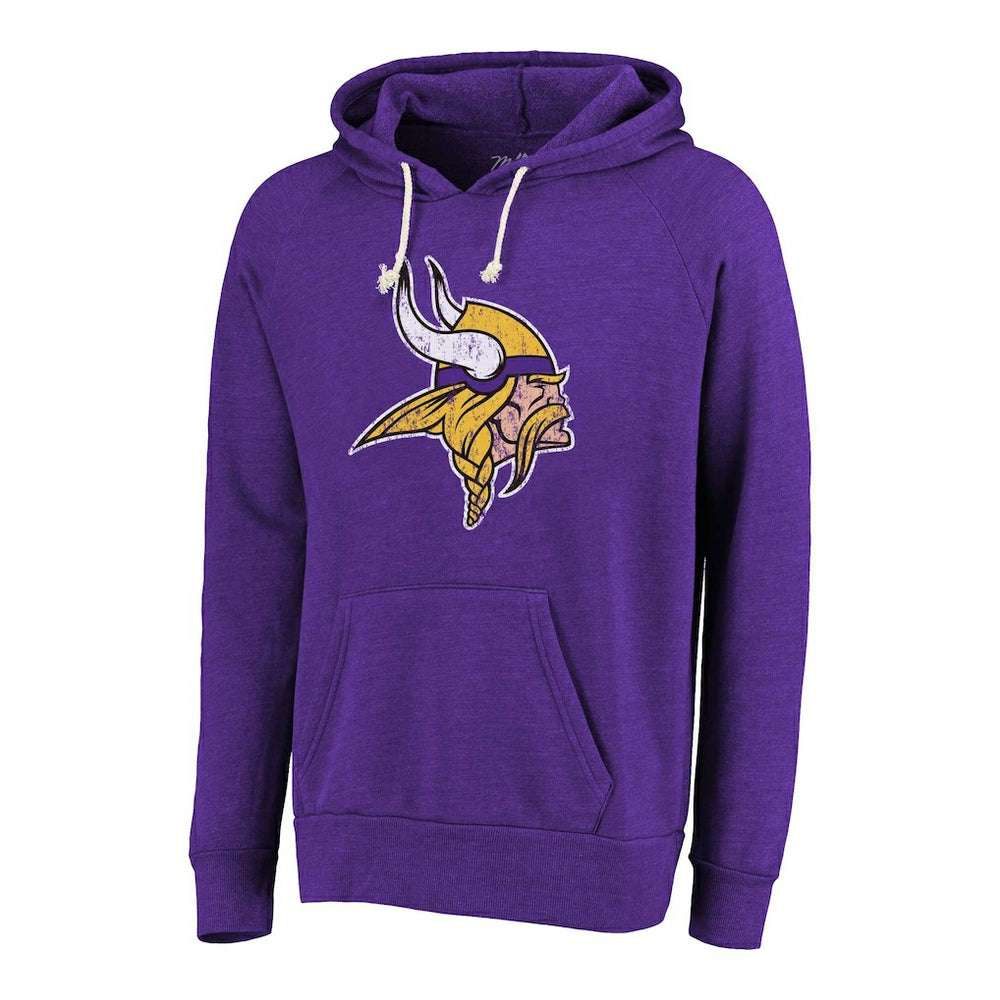 Justin Jefferson Minnesota Vikings Majestic Threads Name & Number Tri-Blend Pullover Hoodie Purple