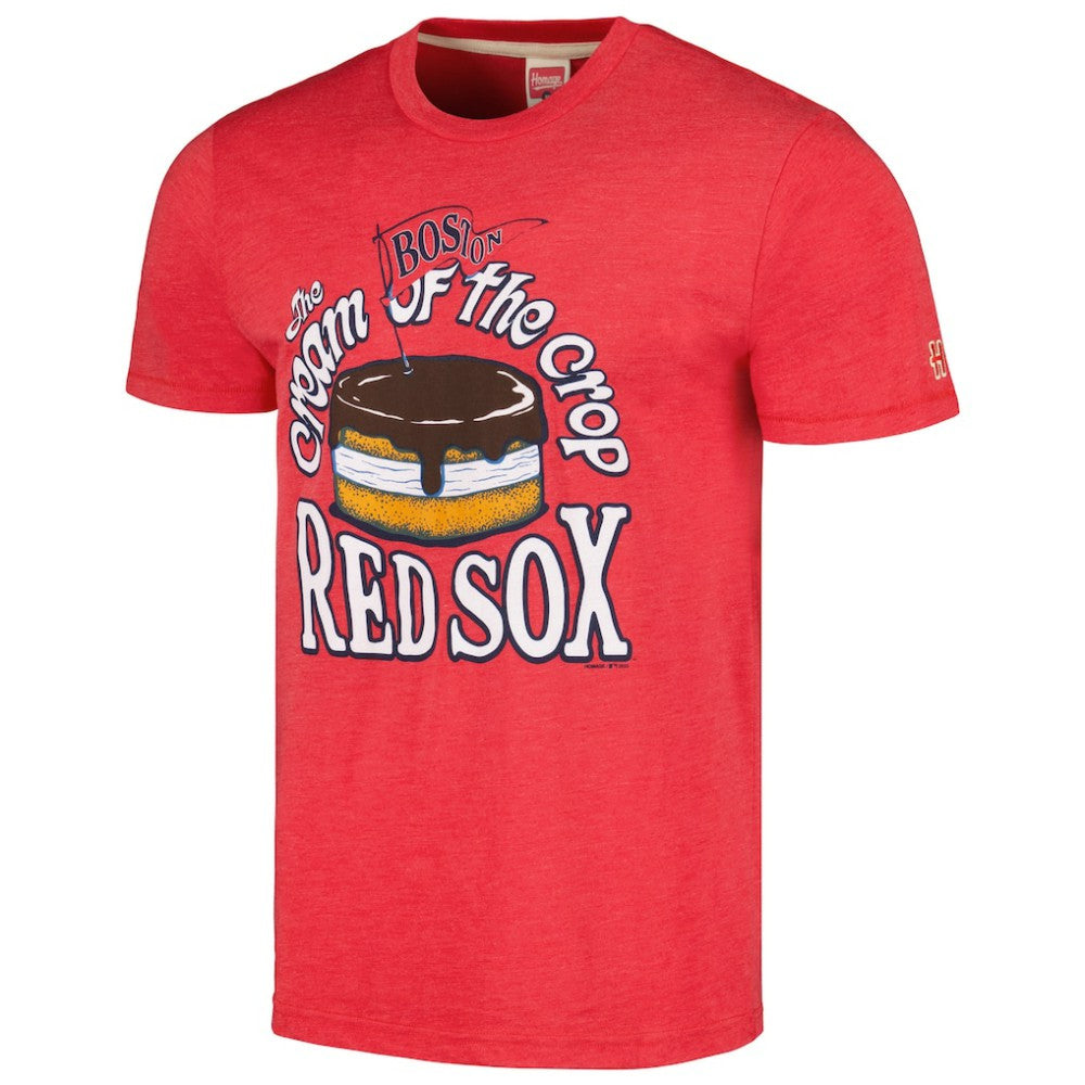Boston Red Sox Homage Cream of the Crop Hyper Local Tri-Blend T-Shirt - Red - MLB on Sale