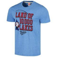 Minnesota Twins Homage Land of 10,000 Lakes Hyper Local Tri-Blend T-Shirt - Light Blue - MLB Lifestyle