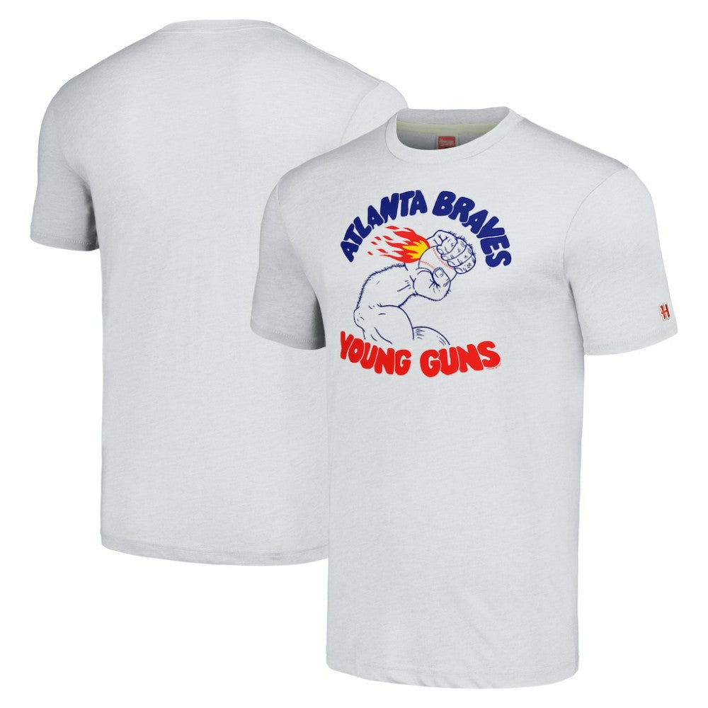 Atlanta Braves Homage Doodle Collection Young Guns Tri-Blend T-Shirt - Gray - MLB Sale