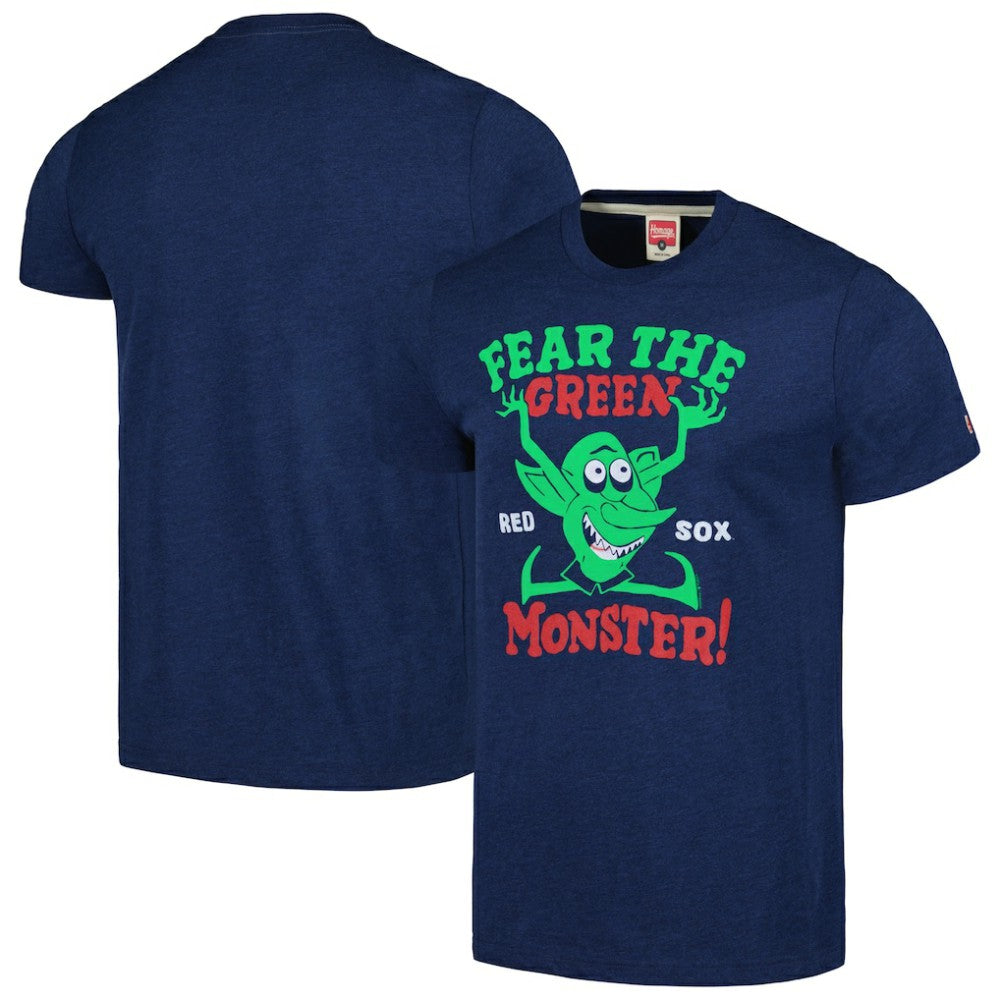 Boston Red Sox Homage Doodle Collection The Green Monster Tri-Blend T-Shirt - Navy - MLB Discount