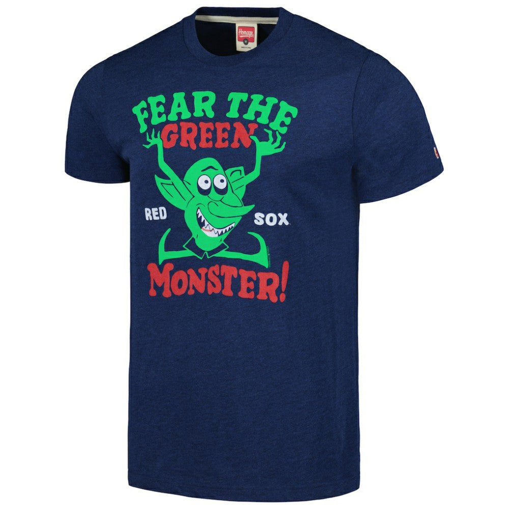 Boston Red Sox Homage Doodle Collection The Green Monster Tri-Blend T-Shirt - Navy - MLB Discount