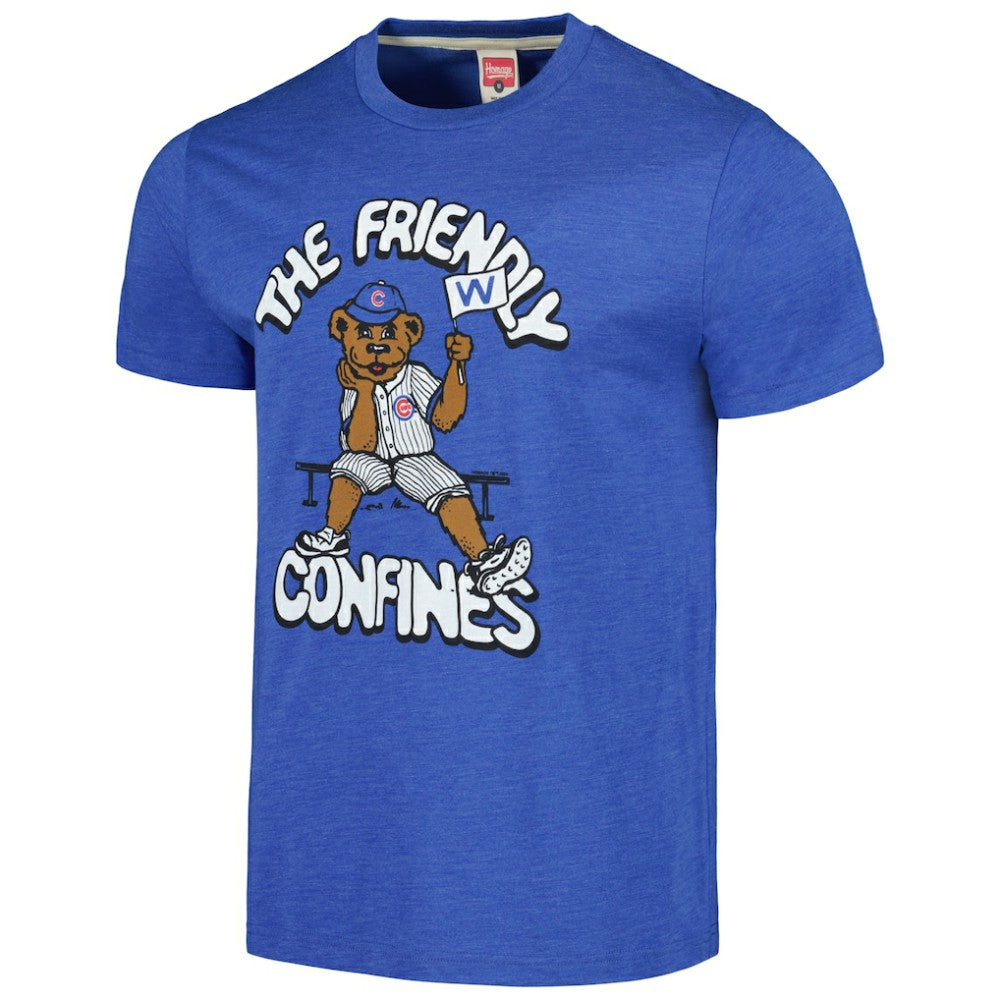 Chicago Cubs Homage Doodle Collection The Friendly Confines Tri-Blend T-Shirt - Royal - MLB on Sale