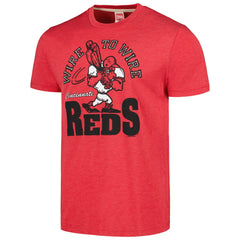 Cincinnati Reds Homage Doodle Collection Wire to Wire Tri-Blend T-Shirt - Red - MLB on Sale