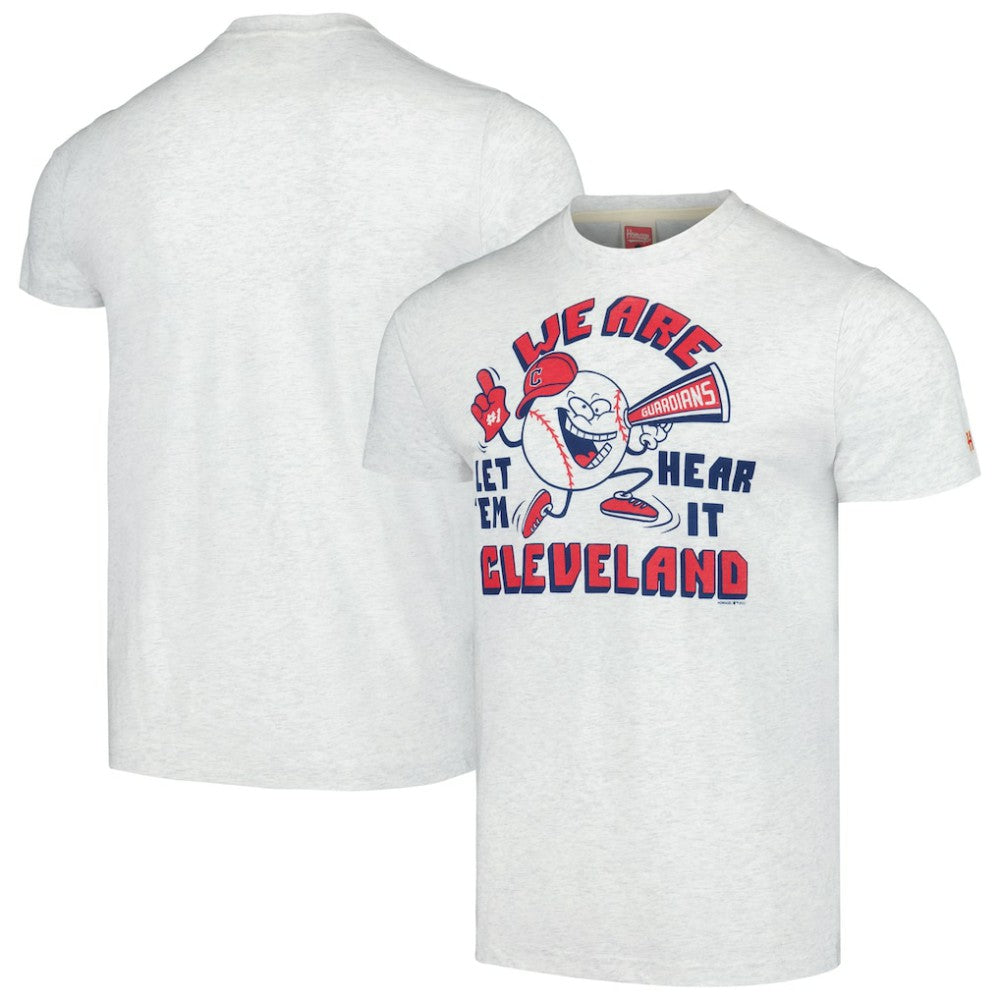 Cleveland Guardians Homage Doodle Collection We Are Cleveland Tri-Blend T-Shirt - Gray - MLB Lifestyle