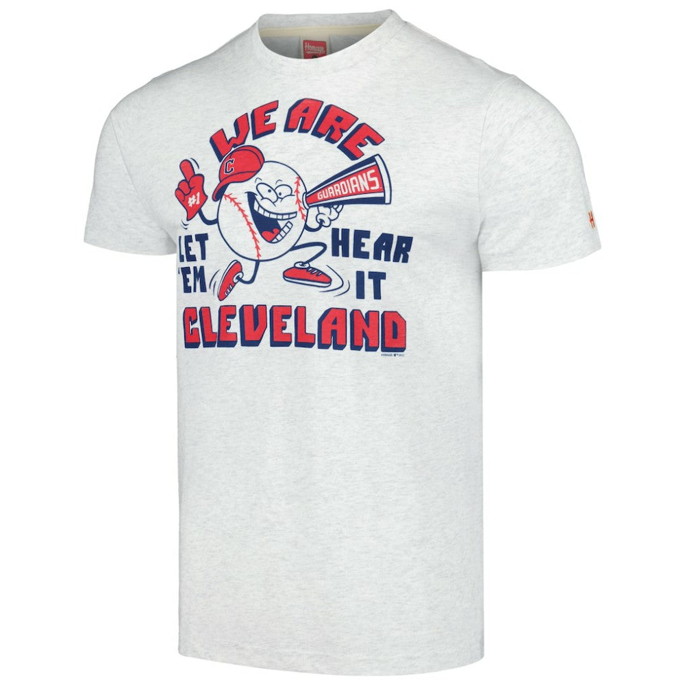 Cleveland Guardians Homage Doodle Collection We Are Cleveland Tri-Blend T-Shirt - Gray - MLB Lifestyle