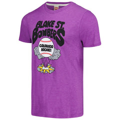 Colorado Rockies Homage Doodle Collection Blake St. Bombers Tri-Blend T-Shirt - Purple - MLB Lifestyle