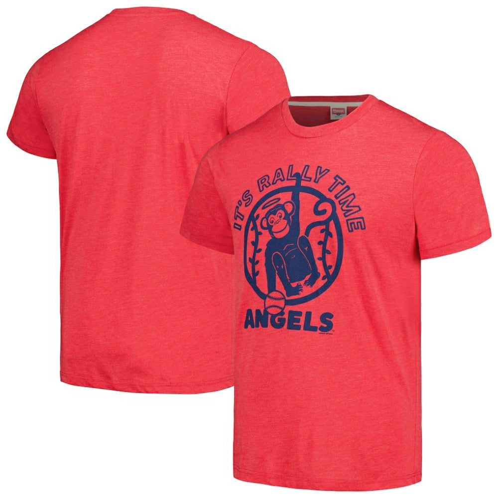 Los Angeles Angels Homage Doodle Collection It's Rally Time Tri-Blend T-Shirt - Red - MLB Online