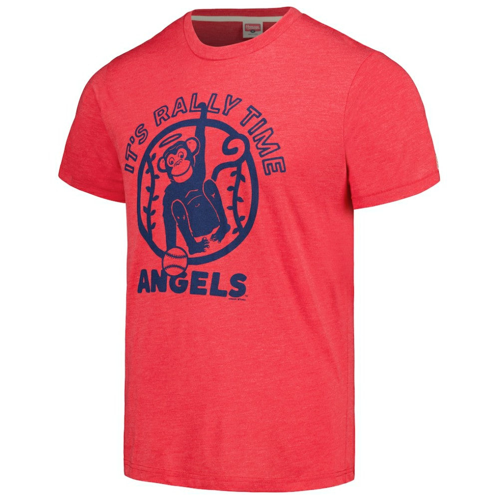 Los Angeles Angels Homage Doodle Collection It's Rally Time Tri-Blend T-Shirt - Red - MLB Online