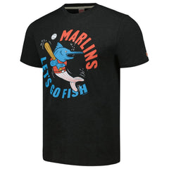 Miami Marlins Homage Doodle Collection Let's Go Fish Tri-Blend T-Shirt - Black - MLB Online