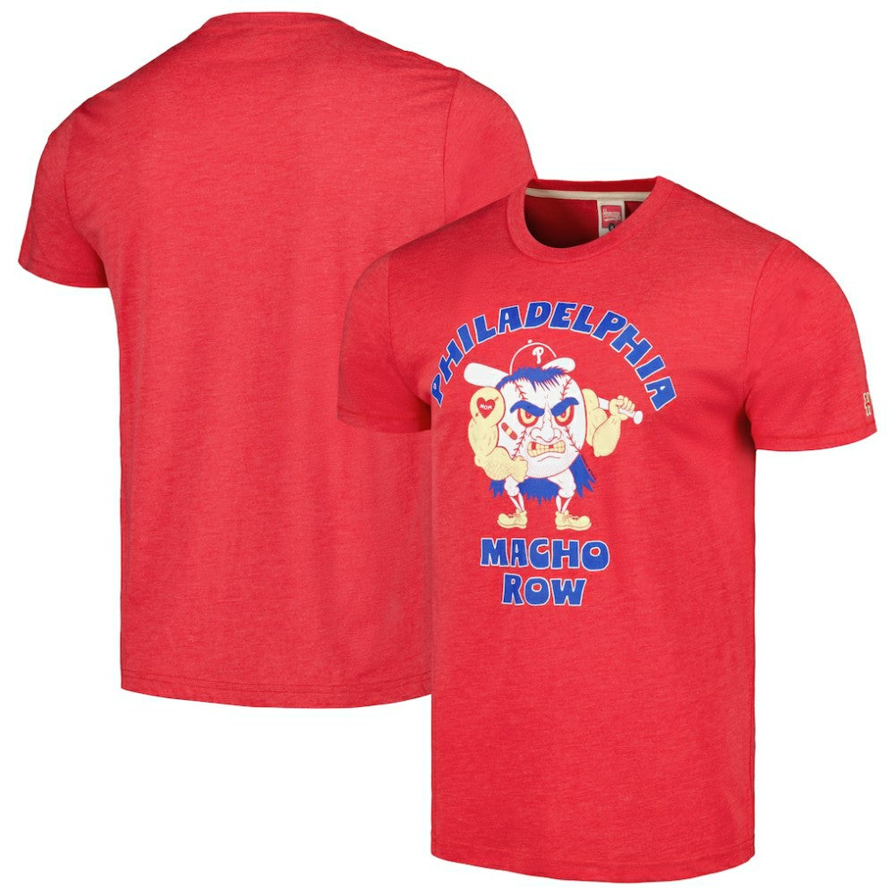 Philadelphia Phillies Homage Doodle Collection Macho Row Tri-Blend T-Shirt - Red - MLB on Sale