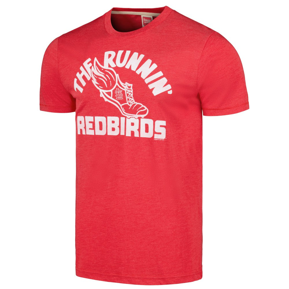 St. Louis Cardinals Homage Doodle Collection The Runnin' Redbirds Tri-Blend T-Shirt - Red - MLB on Sale