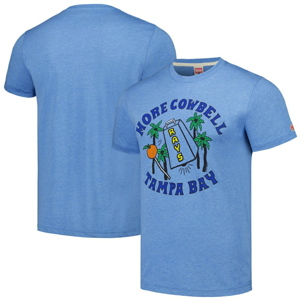 Tampa Bay Rays Homage Doodle Collection More Cowbell Tri-Blend T-Shirt - Light Blue - MLB Online