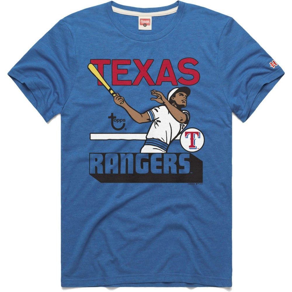 Texas Rangers Homage x Topps Tri-Blend T-Shirt - Royal - MLB on Sale