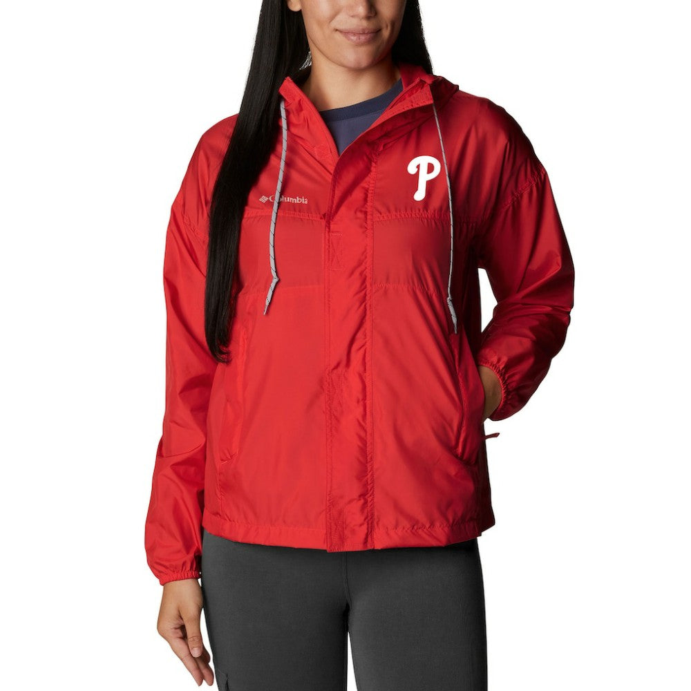Philadelphia Phillies Columbia Women's Flash Challenger Full-Zip Windbreaker Jacket - Red - Columbia Discount