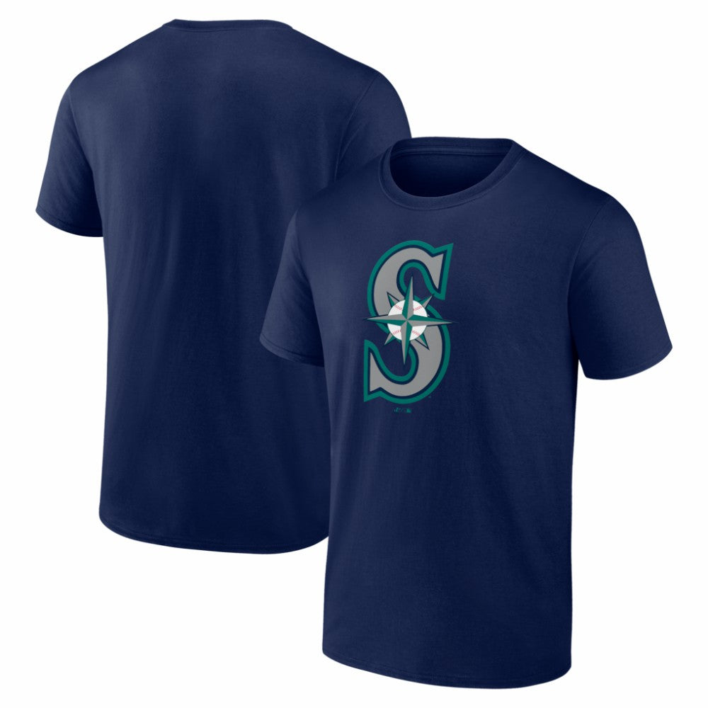 Seattle Mariners Logo Athletic Official Logo T-Shirt - Navy - MLB on Sale