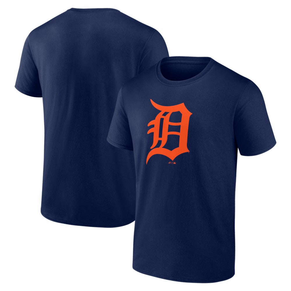 Detroit Tigers Logo Athletic Official Logo T-Shirt - Navy - MLB Discount