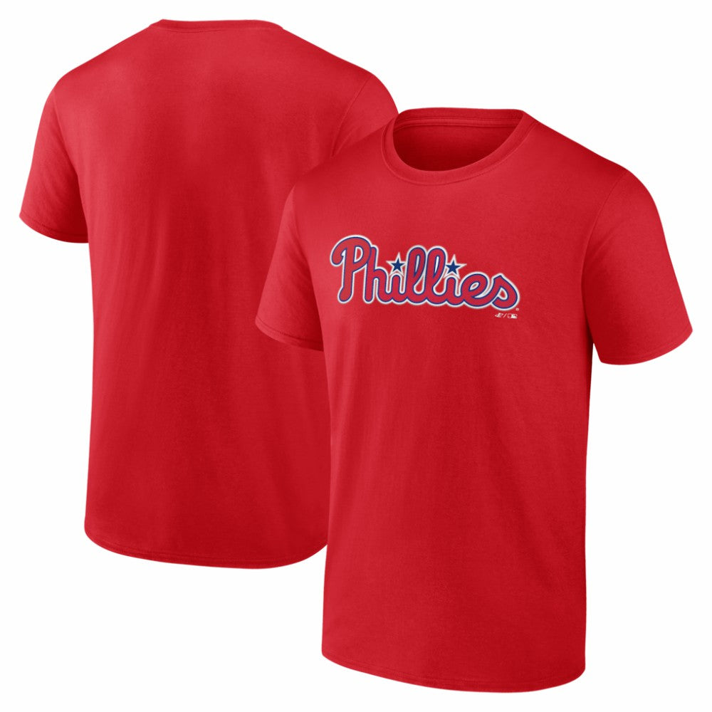 Philadelphia Phillies Logo Athletic Wordmark T-Shirt - Red - MLB Sale