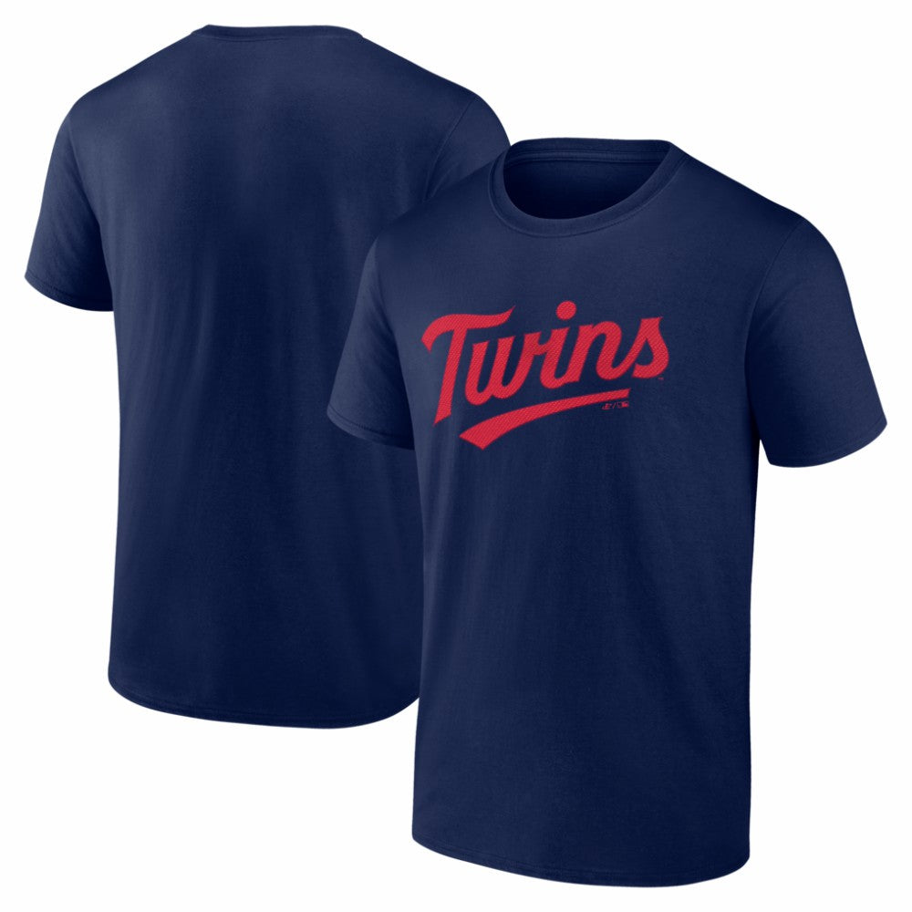 Minnesota Twins Logo Athletic Wordmark T-Shirt - Navy - MLB Lifestyle