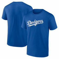 Los Angeles Dodgers Logo Athletic Wordmark T-Shirt - Royal - MLB Lifestyle
