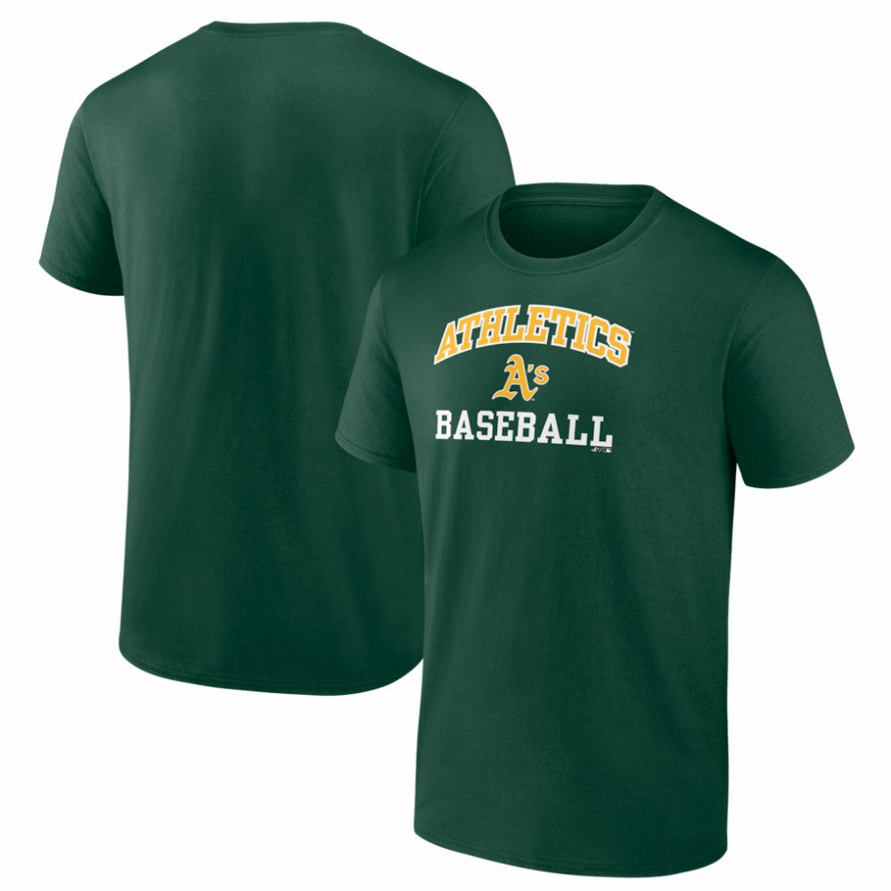 Athletics Logo Athletic Heart and Soul T-Shirt - Green - MLB Discount