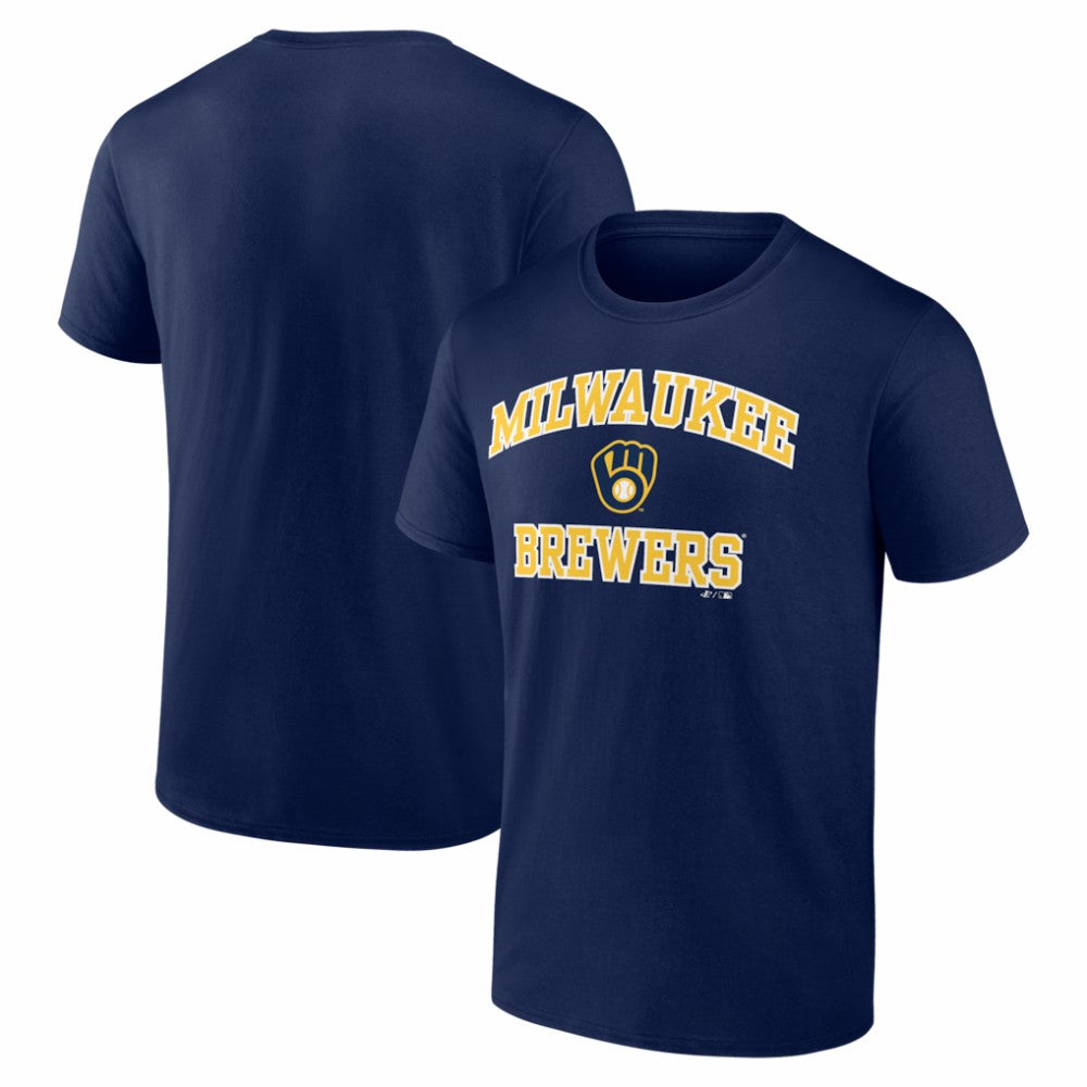 Milwaukee Brewers Logo Athletic Heart and Soul T-Shirt - Navy - MLB Online